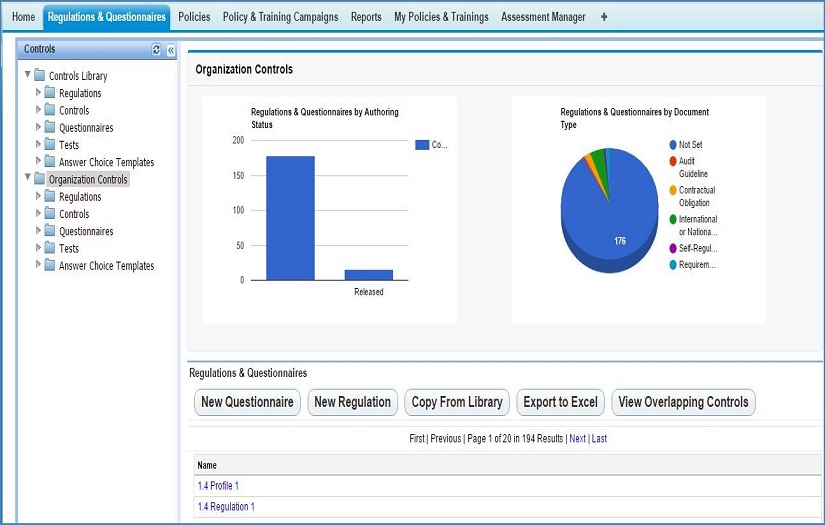GRC (Governance, Risk, and Compliance) cloud solution screenshot 4